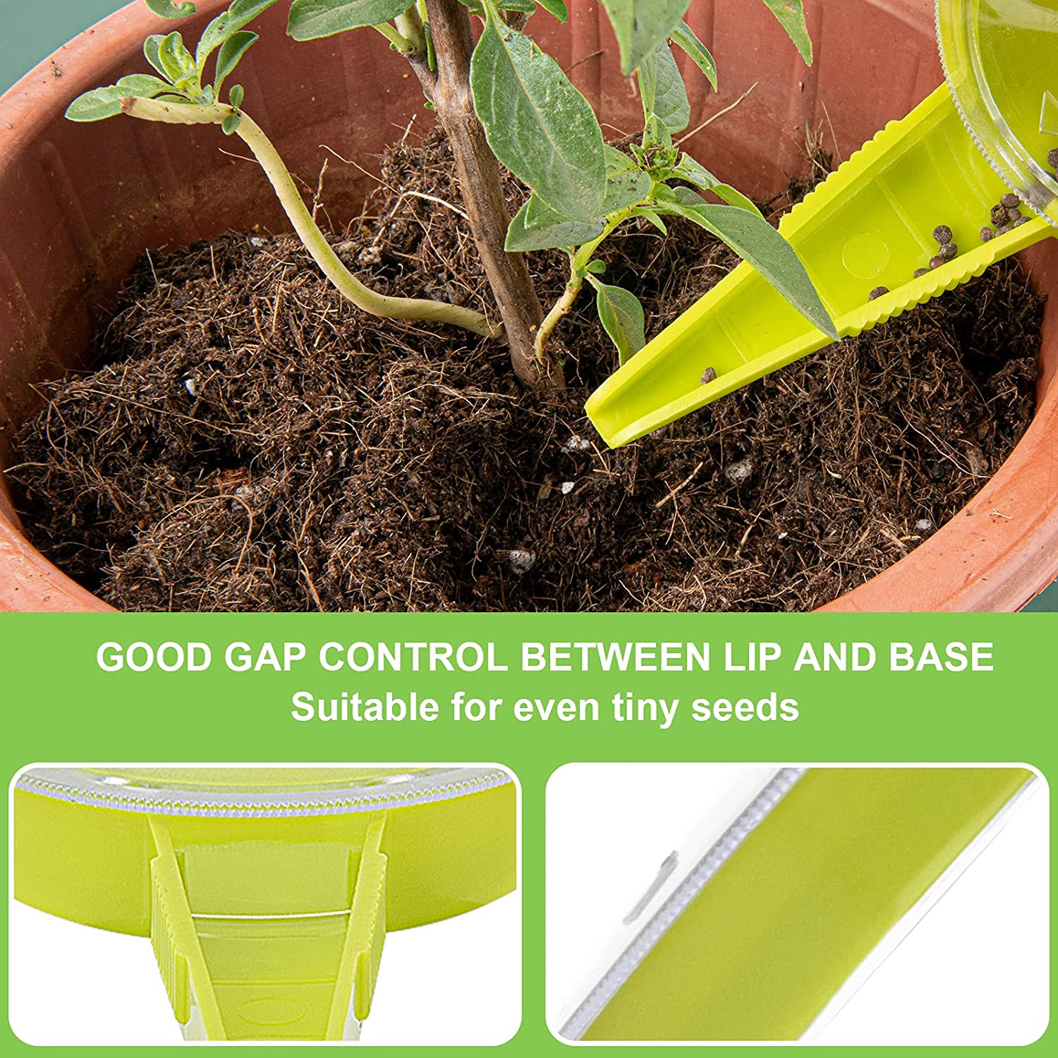 Sowing Seed Dispenser Hand Tool 6 Pack Handheld 6 PCS Light Green