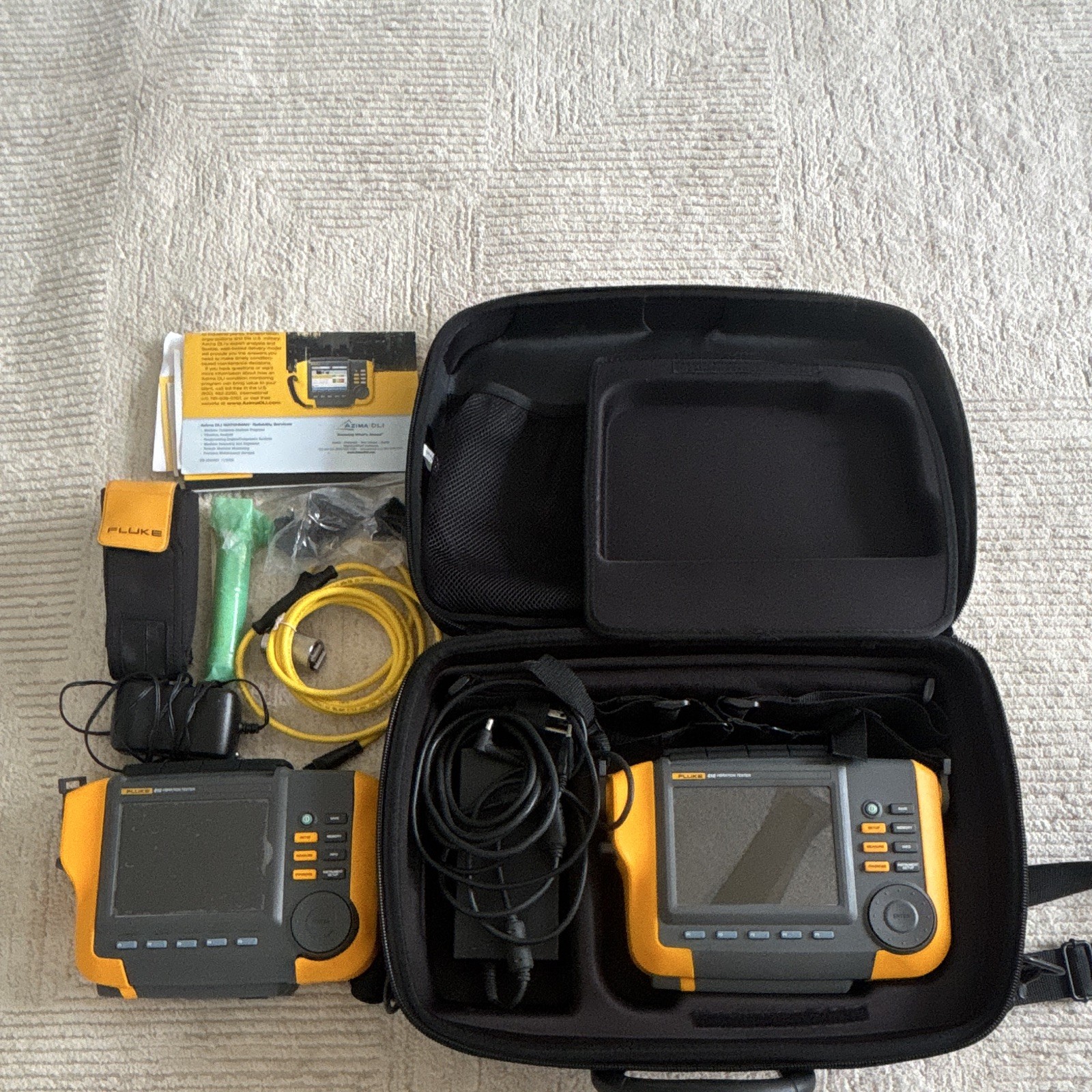 2 Fluke 810 vibrator tester w/ vibrator sensor, and tachometer