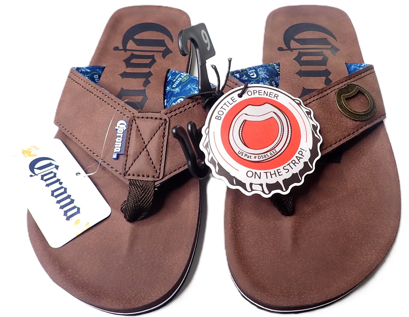 Corona Flip Flops Mens Size 9 Bottle Opener Sandals Beer Beach Pool New Party