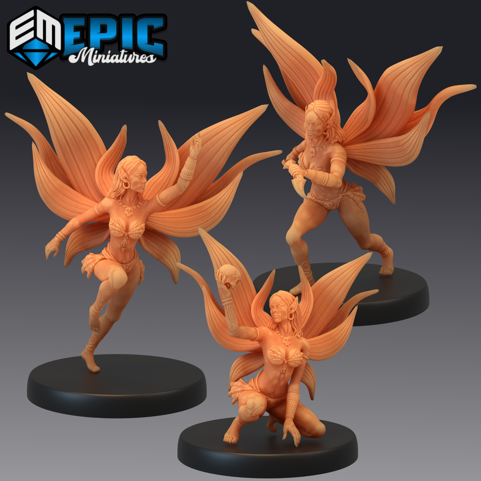 Dark Fairy,  Dungeons and Dragons Miniatures, D&D, Epic Miniatures , 3d printed