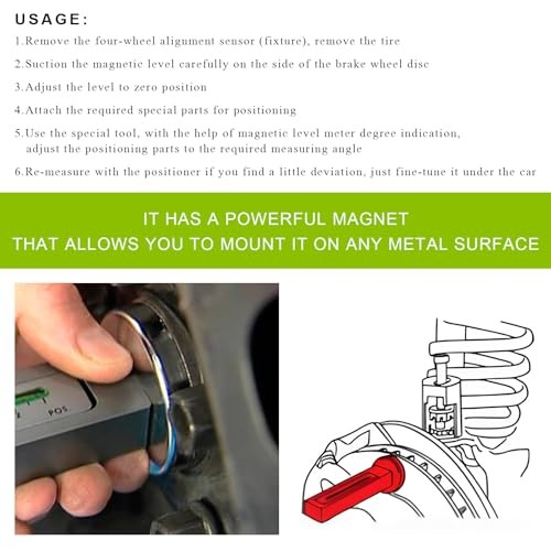 Adjustable Magnetic Gauge Tool, Automotive Camber Caster Strut Wheel Alignment