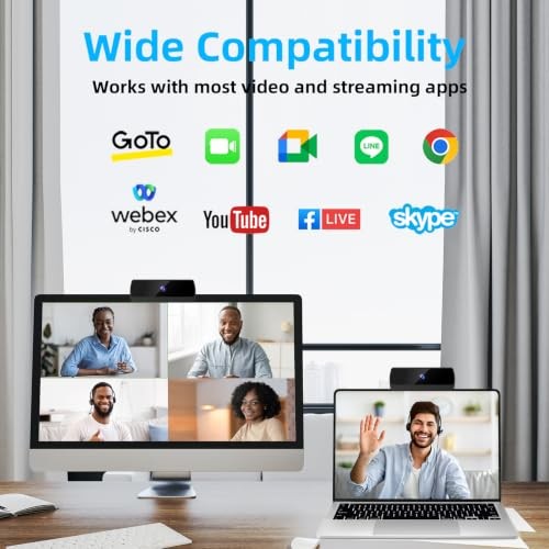 1080P HD Webcam, USB Plug & Play Computer Camera, Auto Low-Light 1080P webcam