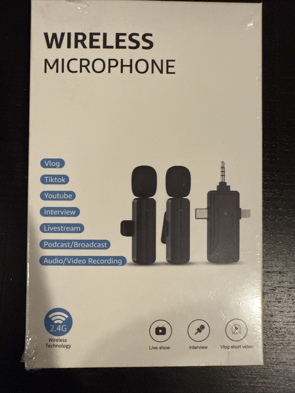 Wireless Microphone Set w/ Charging Case, Noise Canceling