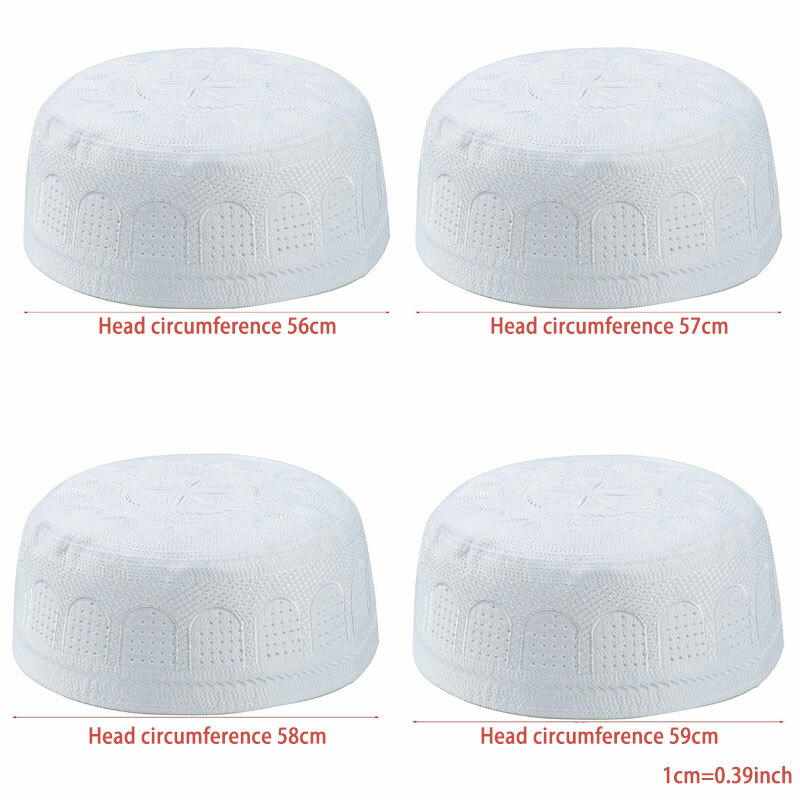 Men Skull Cap Muslim Islamic Prayer Hat Kufi Head Wear Ramadan Praying Scarf New