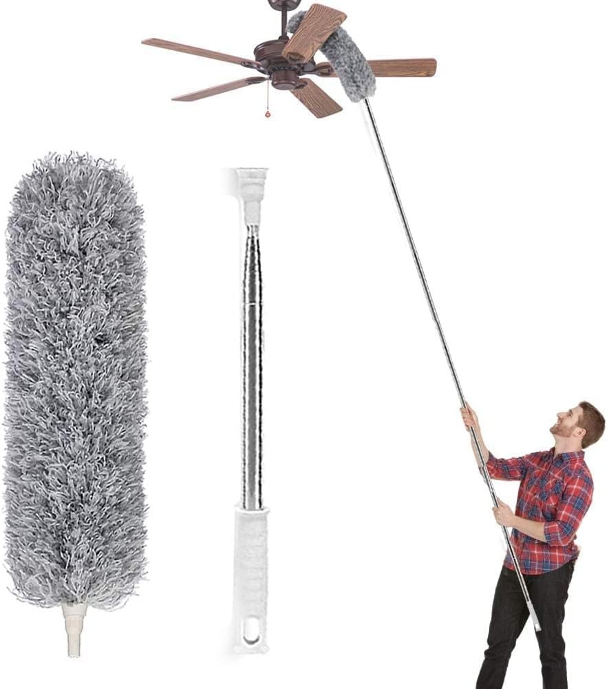 Microfiber Duster with Extens Pole, Extra Long 100 inches, with