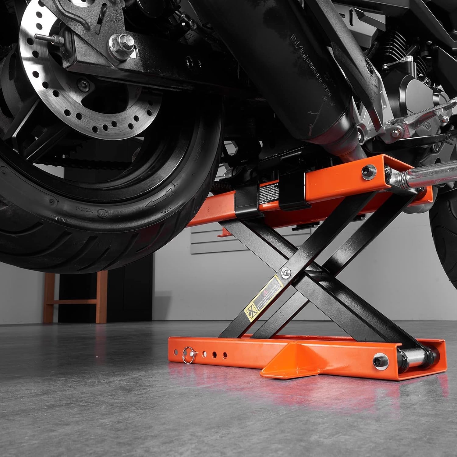 Motorcycle Lift 1100 LBS Center Scissor Jack Hoist Stand VEVOR Saddle Safety