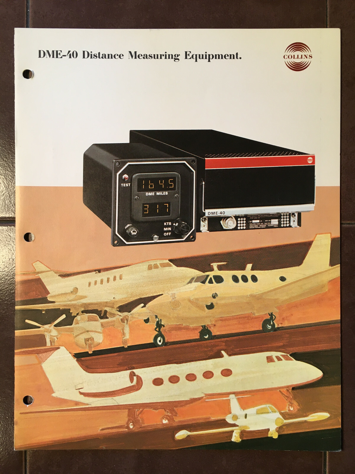 Original Collins DME-40 Sales Brochure, 4 page, "8.5 x 11"