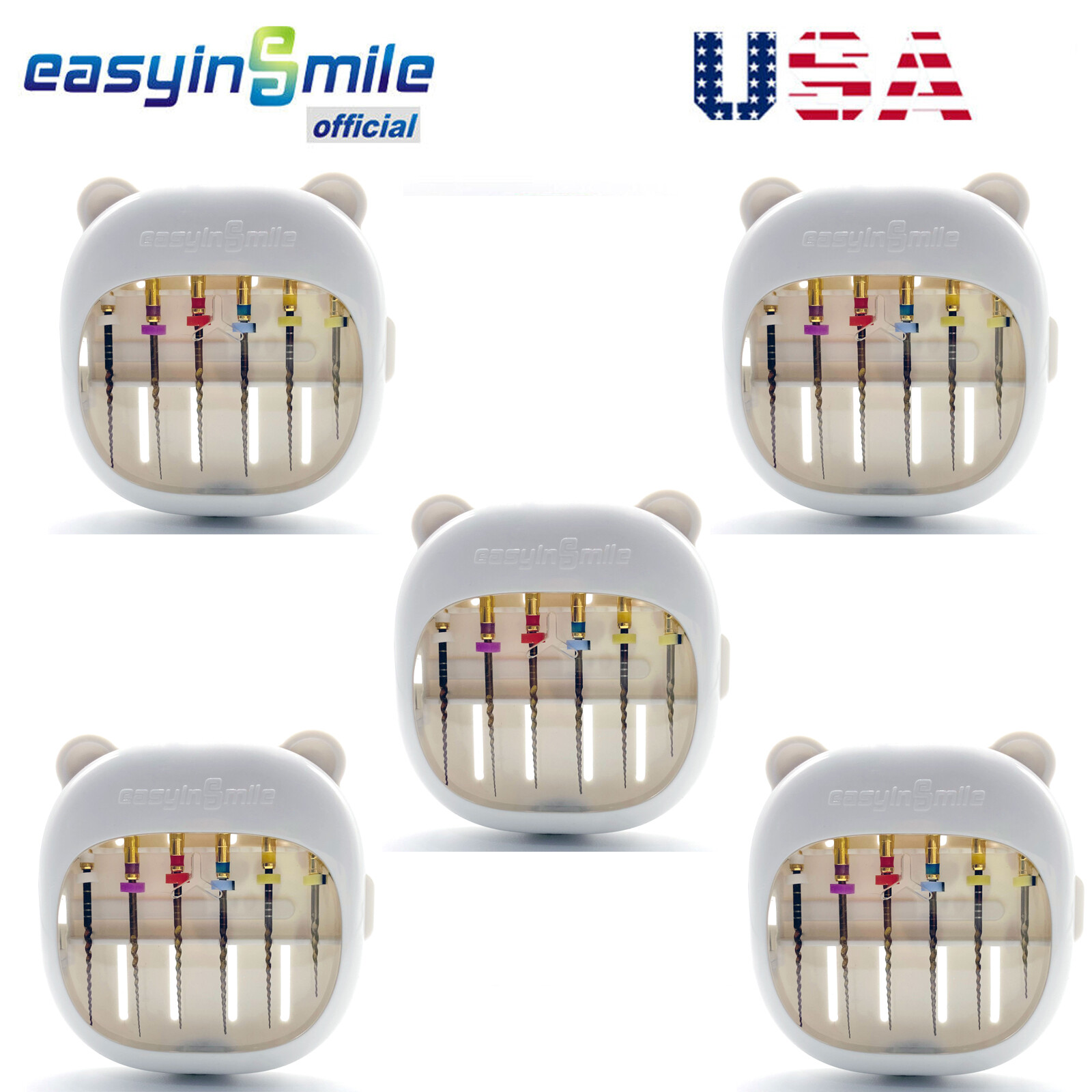 5pcs Dental Endo File Sterilization Box Organizer Disinfection Measurement Ruler