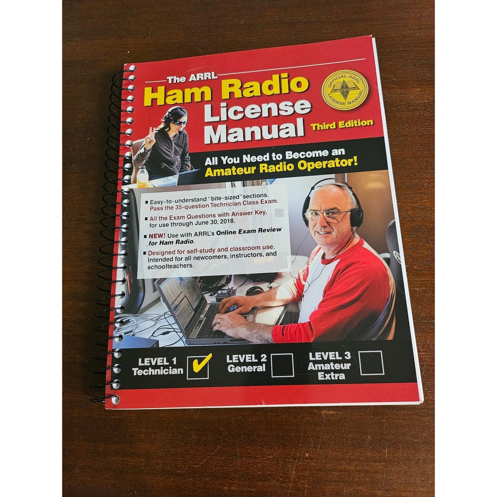 ARRL Ham Radio License Manual Third Edition Technician Level Red Spiral Bound