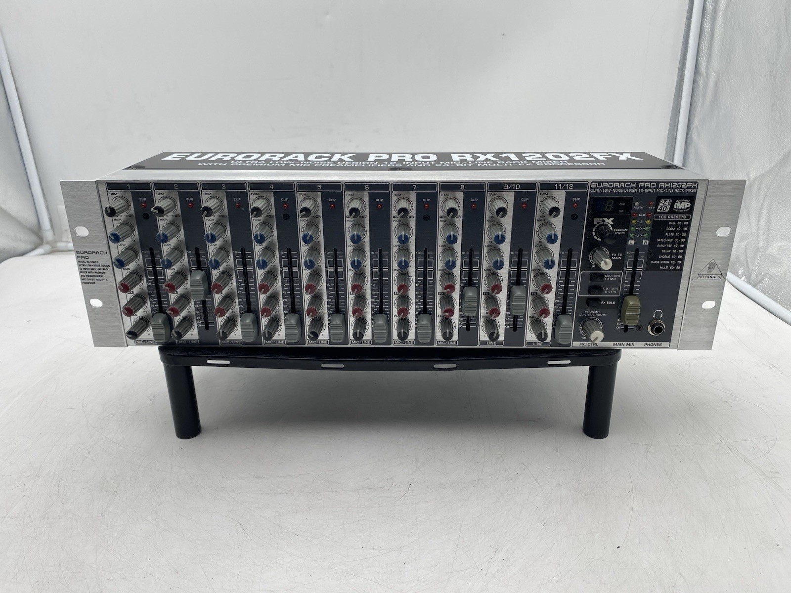 Behringer Eurorack Pro RX1202FX, 12-Input Mic/Line Rackmount Mixer For Parts