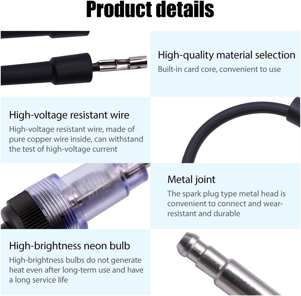 Car Inline Spark Plug Tester, Straight Boot Ignition Coil Tester Engine