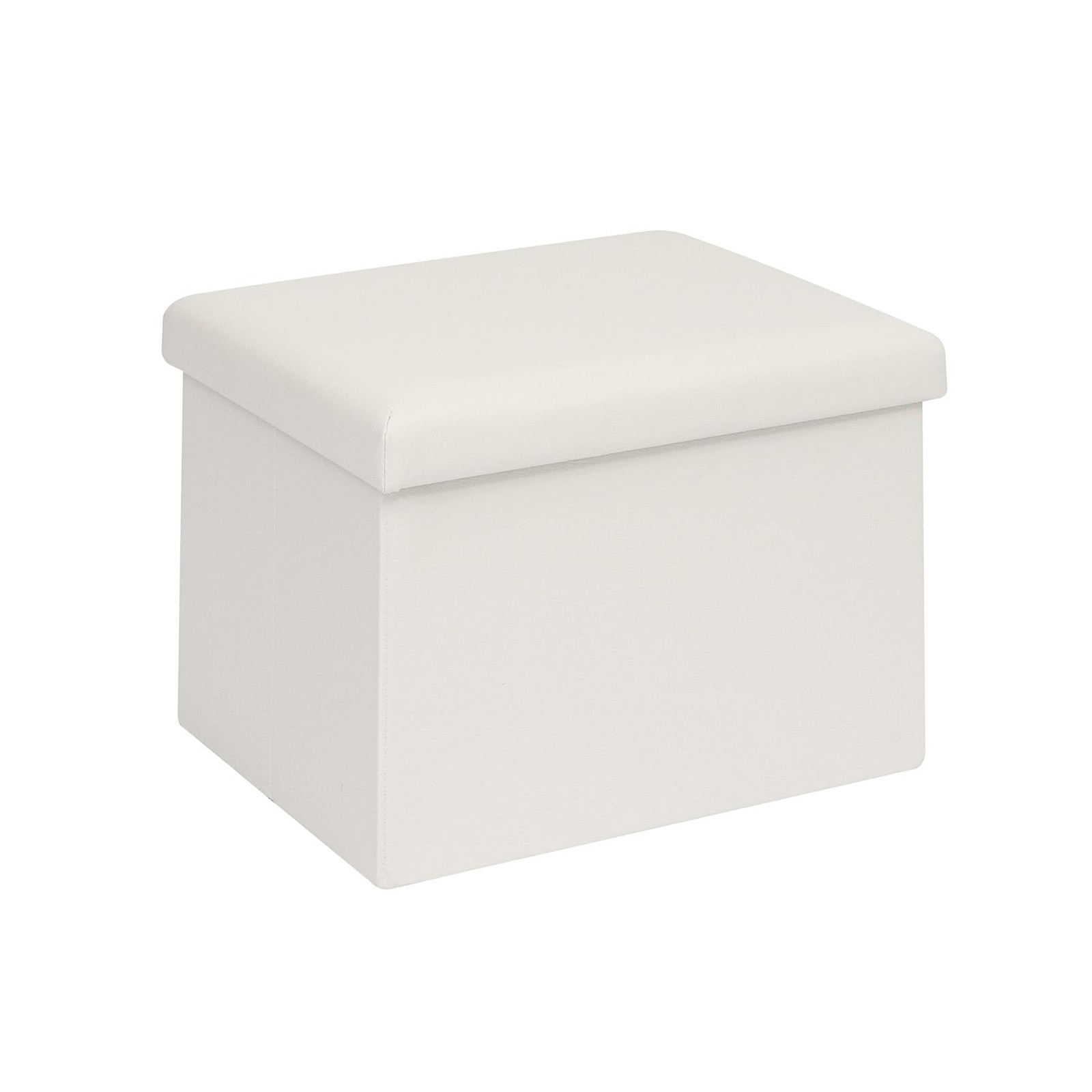 Folding Storage Ottoman Cube Faux Leather Ottomans for Living Room, Bedroom, ...