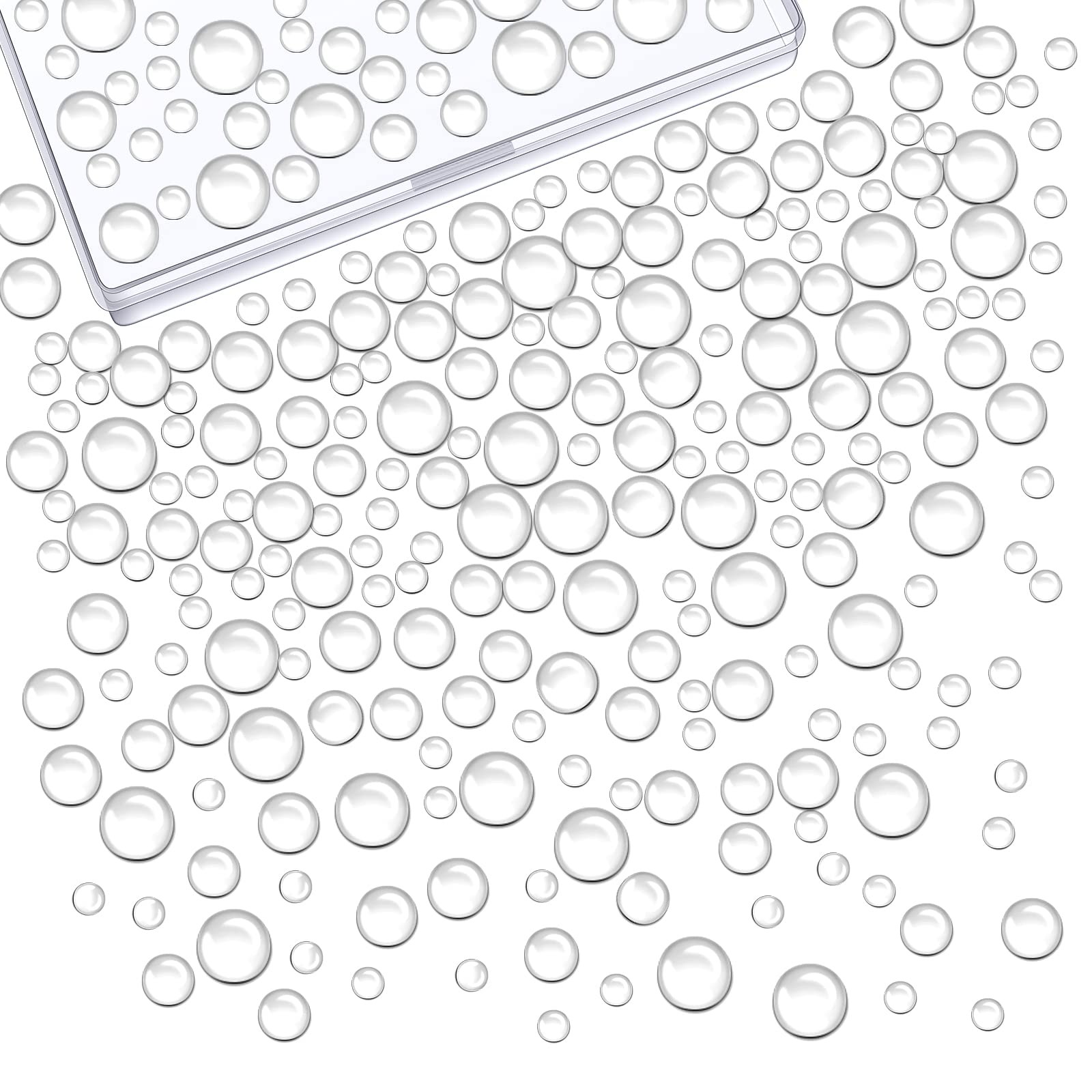 700 piezas de adornos de gotas de agua de rocío transparentes Gota de rocío