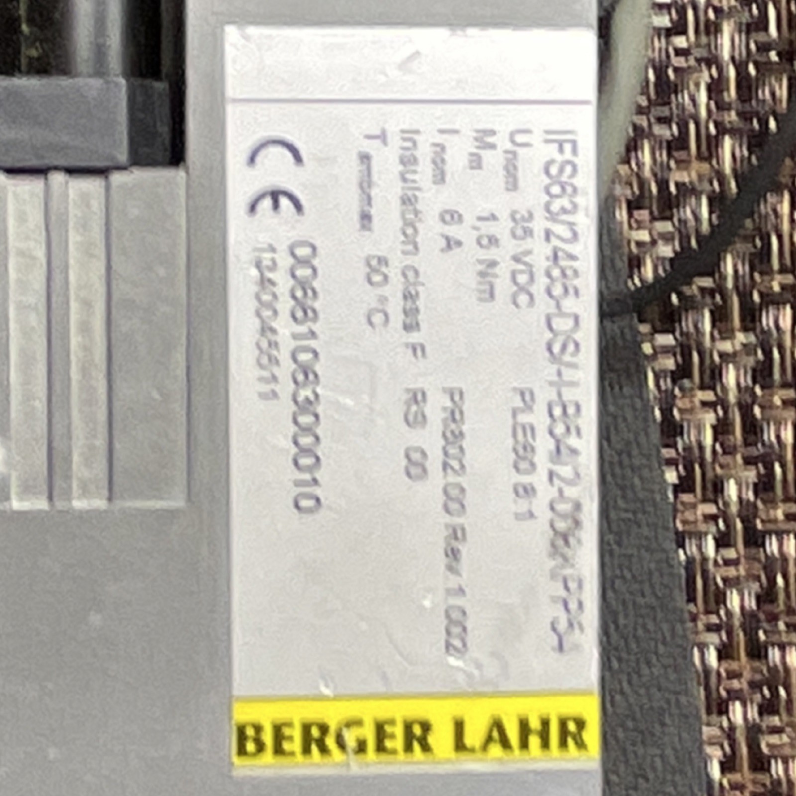 Berger Lahr IFS63/2L65-DS41-862/2-004A-PP3 Stepper Motor 35VDC 6A 1.8° 1.8Nm