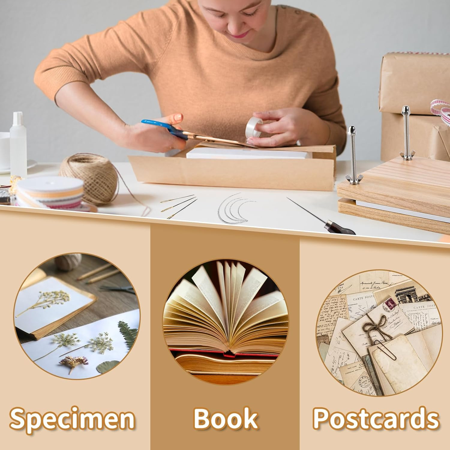 Book Binding Kits, Bookbinding Supplies, Bookbinding Kit for Beginners Bone Fold