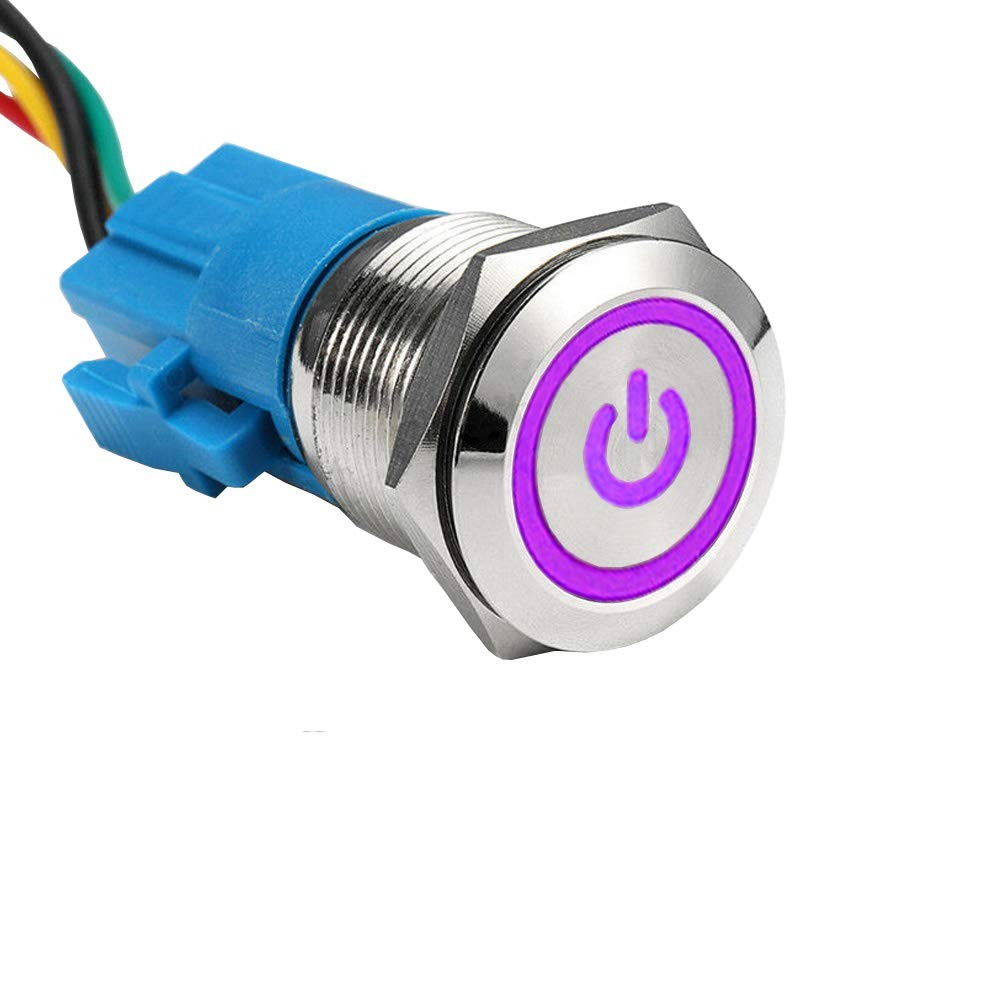 Stainless Steel 12V 5A Purple Angel Eye Halo Car LED Lights Ring 19mm 5A 12V