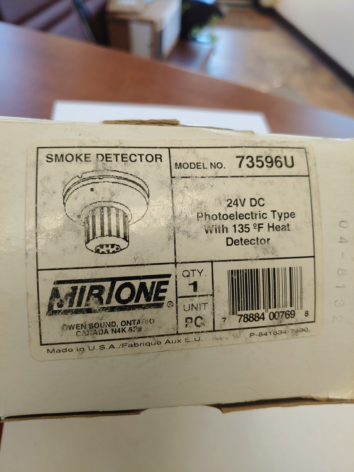 Mirtone 73596U Photo-electric Smoke Detector w/ 135F Heat Detector