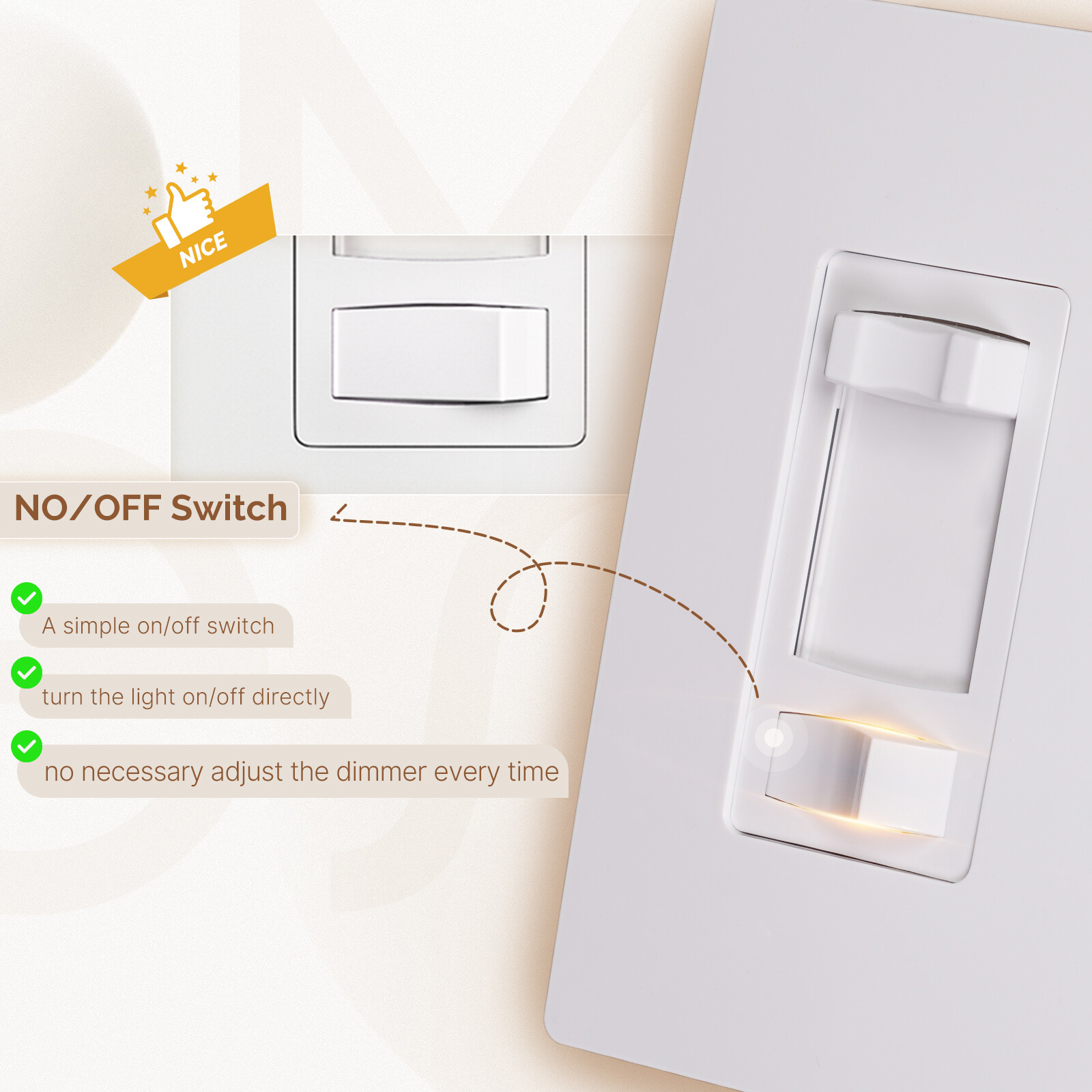 MOES Dimmer Light Switch Single Pole / 3-Way - Incandescent / LED / CFL 10 Pack