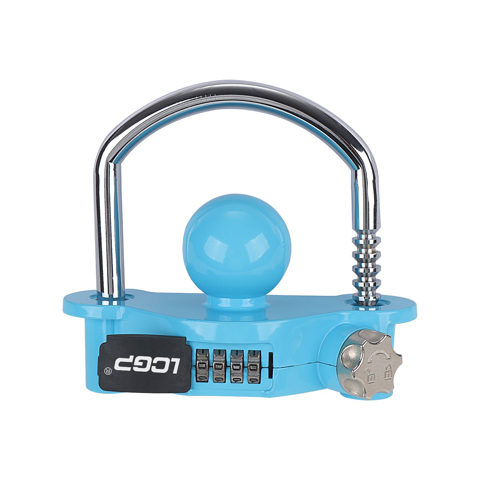Blue Trailer Hitch Lock with Combination Lock, Fits 1-7/8,2 and 2-5/16 Inch Coup