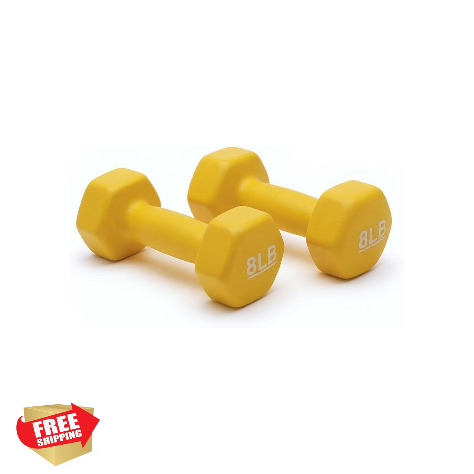 Neoprene Dumbbell Hand Weights for Exercise 8lb pair