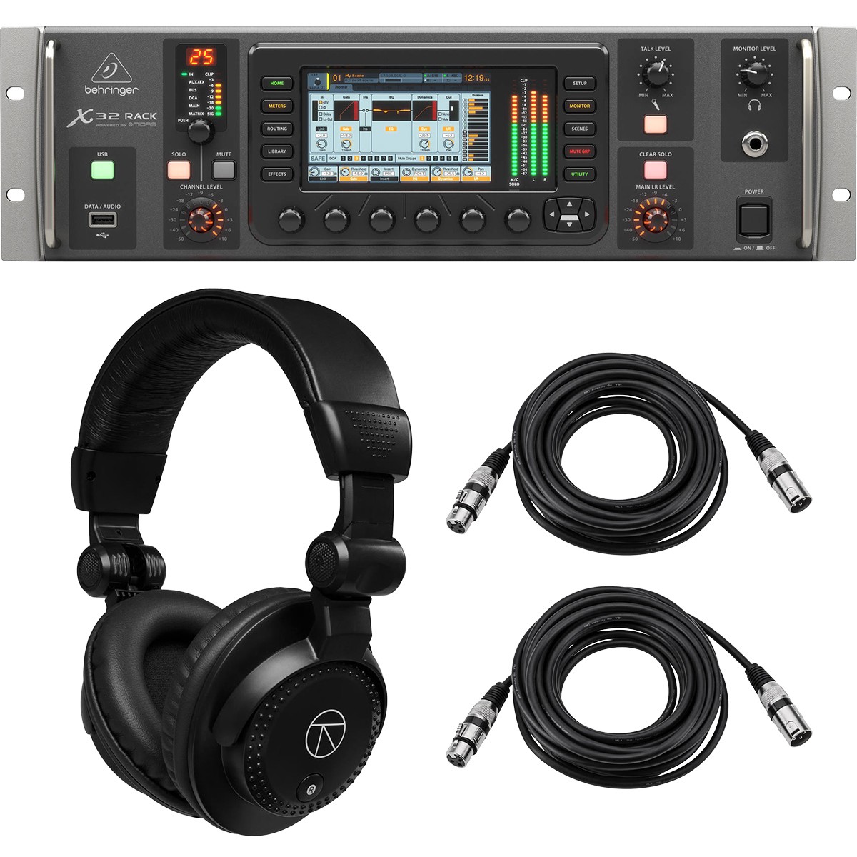 Behringer X32 Rack 40-Input 25-Bus Digital Rack Mixer, Bundle with TAPH100 Headp