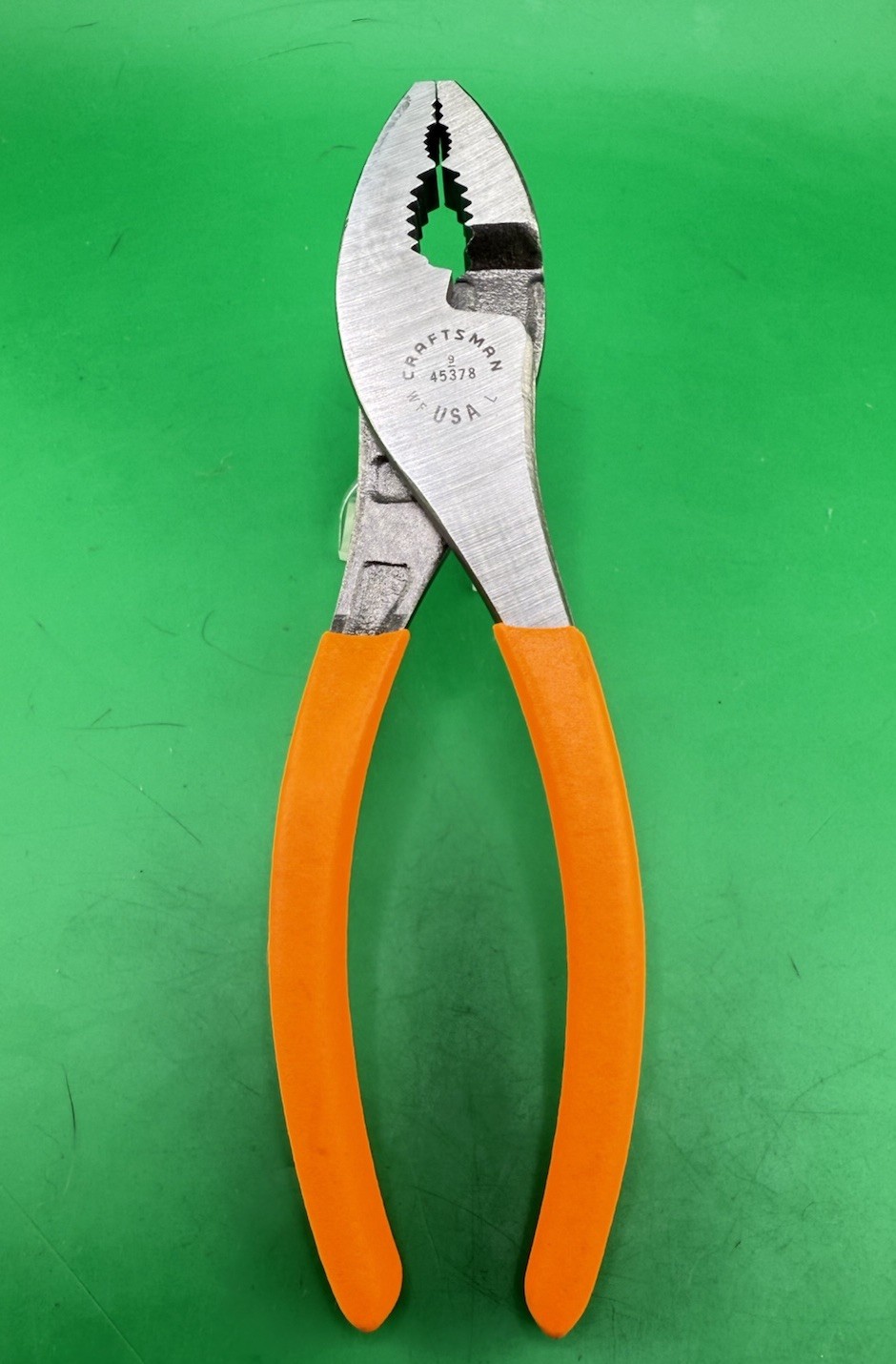 NOS Craftsman Hi Visibility 45379 WF  USA  8" Slip Joint Pliers Orange Handle
