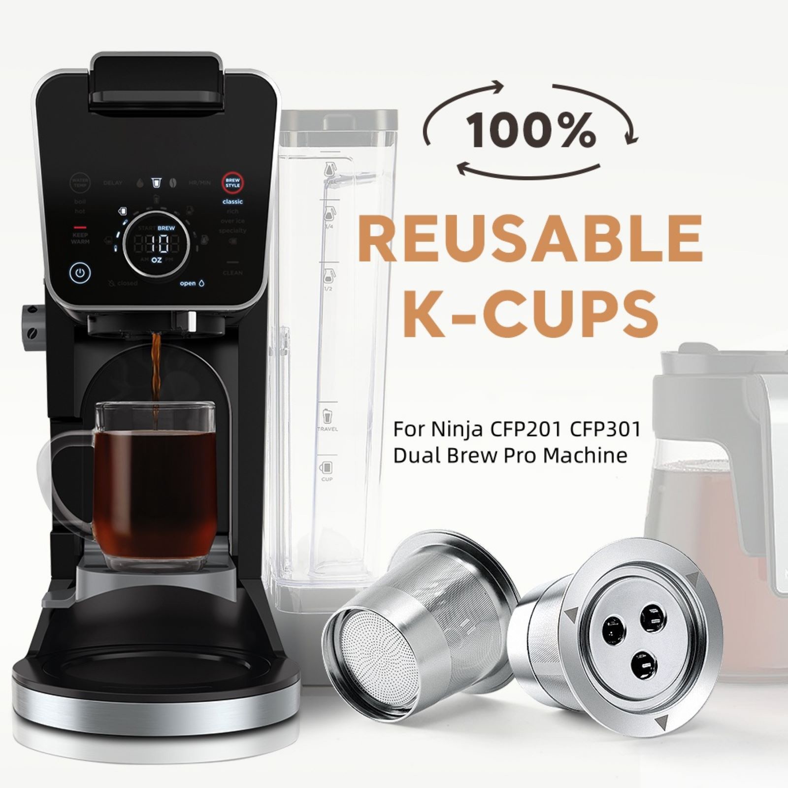Silver Stainless Steel Capsule Filter Shell Accessory For Ninja Coffee Machine