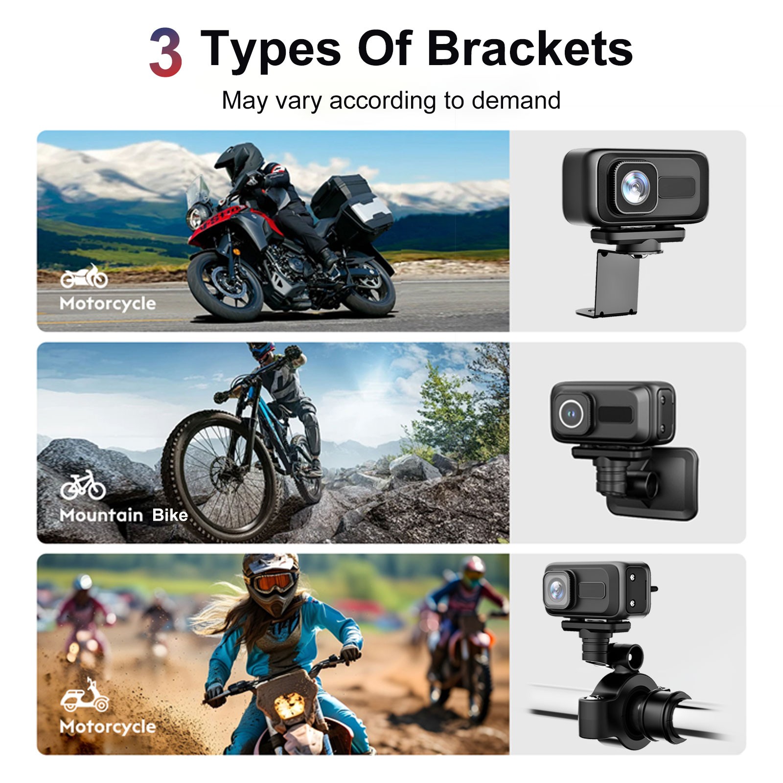 Motorcycle Dash Camera 2K HD 140° Wide Angle WiFi APP 64GB SD Card Waterproof
