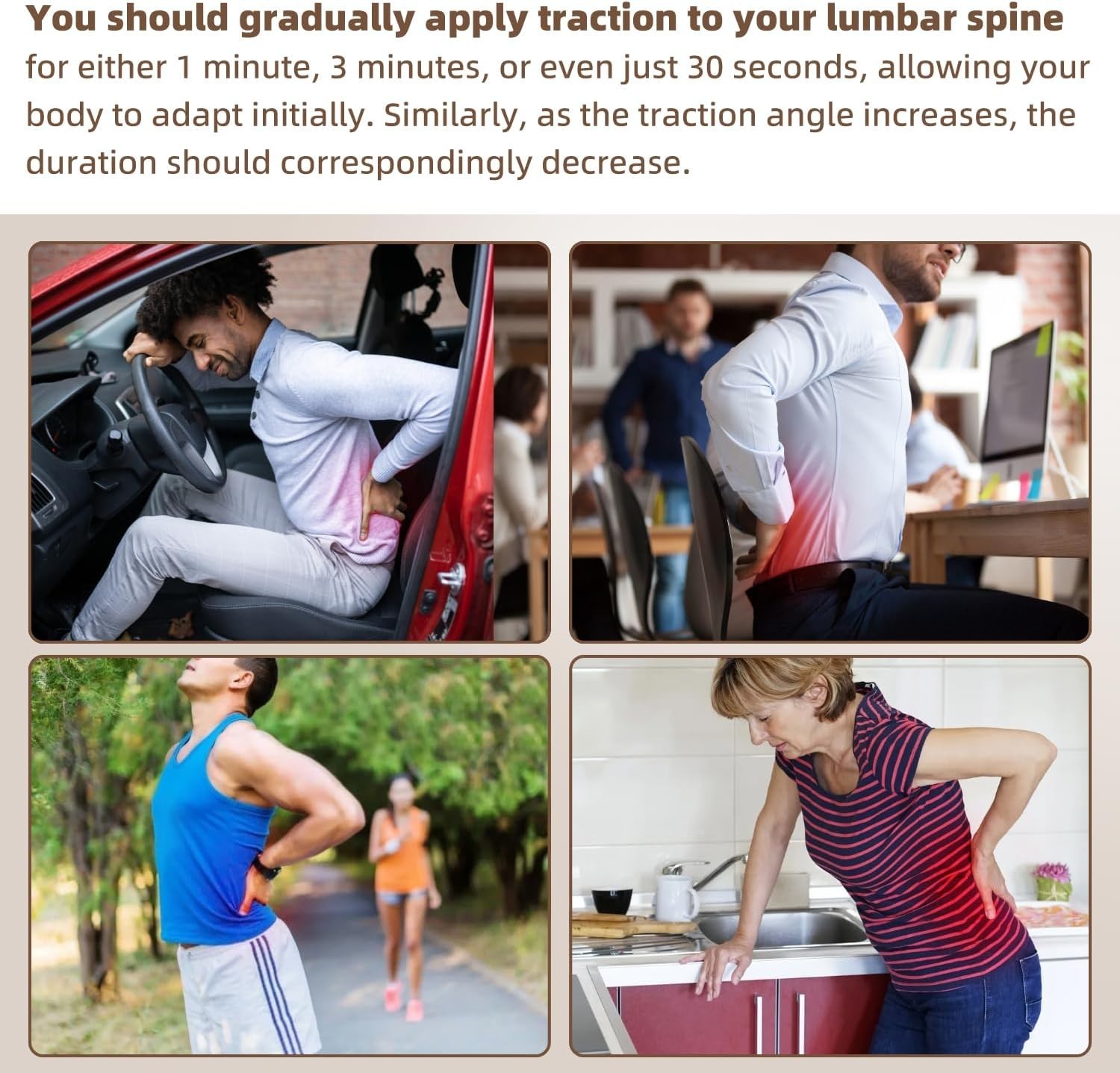 Electric Lumbar Traction Device, Multifunctional Back Traction Device with Dynam