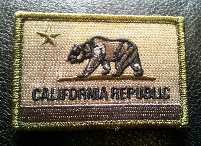 CALIFORNIA STATE REPUBLIC FLAG 3 X 2 INCH HOOK LOOP PATCH