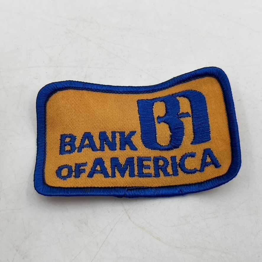 VTG Bank of America  Snapback Collectible Patch 1980s 3" Blue Gold BofA BA