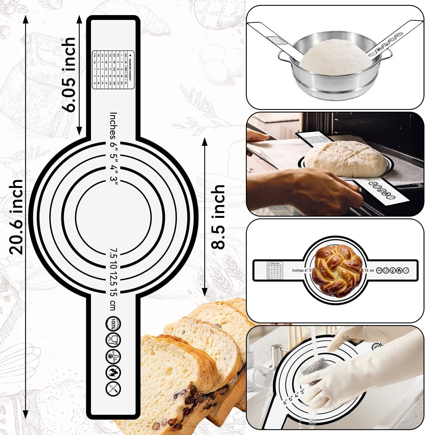 Sourdough Starter Kit Bread Proofing Baskets Scrapers Lame 24pcs