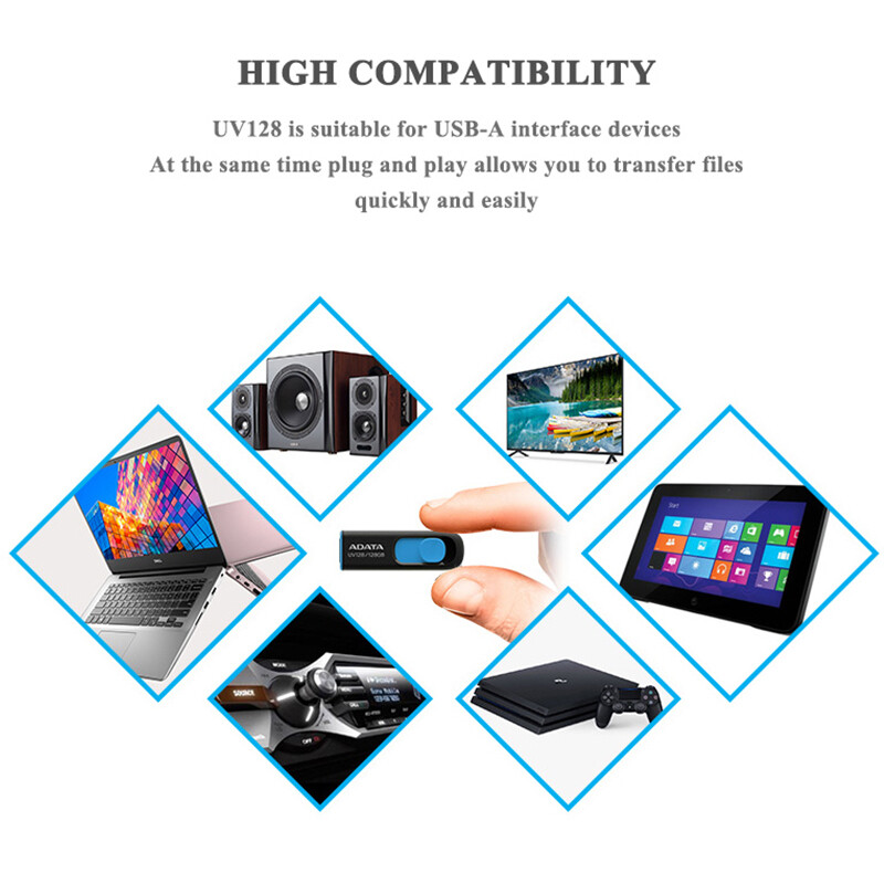 ADATA UV128 128G UDisk USB3.2 Gen1 Flash Drive Memory Thumb Stick Storage Device
