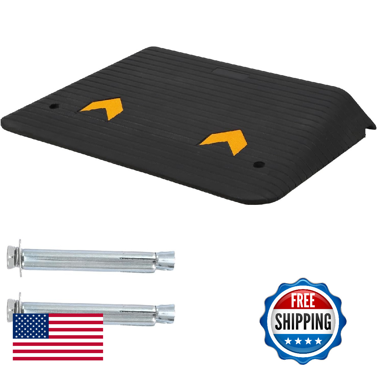 4" Rise Rubber Threshold Ramp Doorway, 33000 LBS Capacity Wheelchair