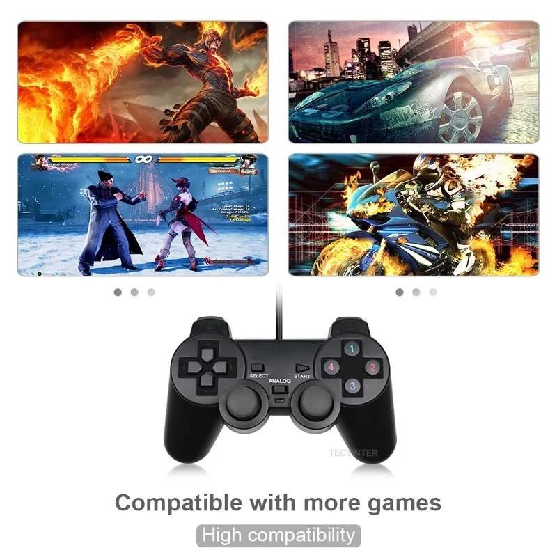 USB Wired PC Game Controller Vibration Plug & Play for Windows Laptop