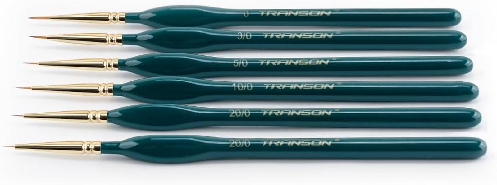 Detail Thin Paint Brush Set 6pcs for Model Minature Craft and Art Painting Green
