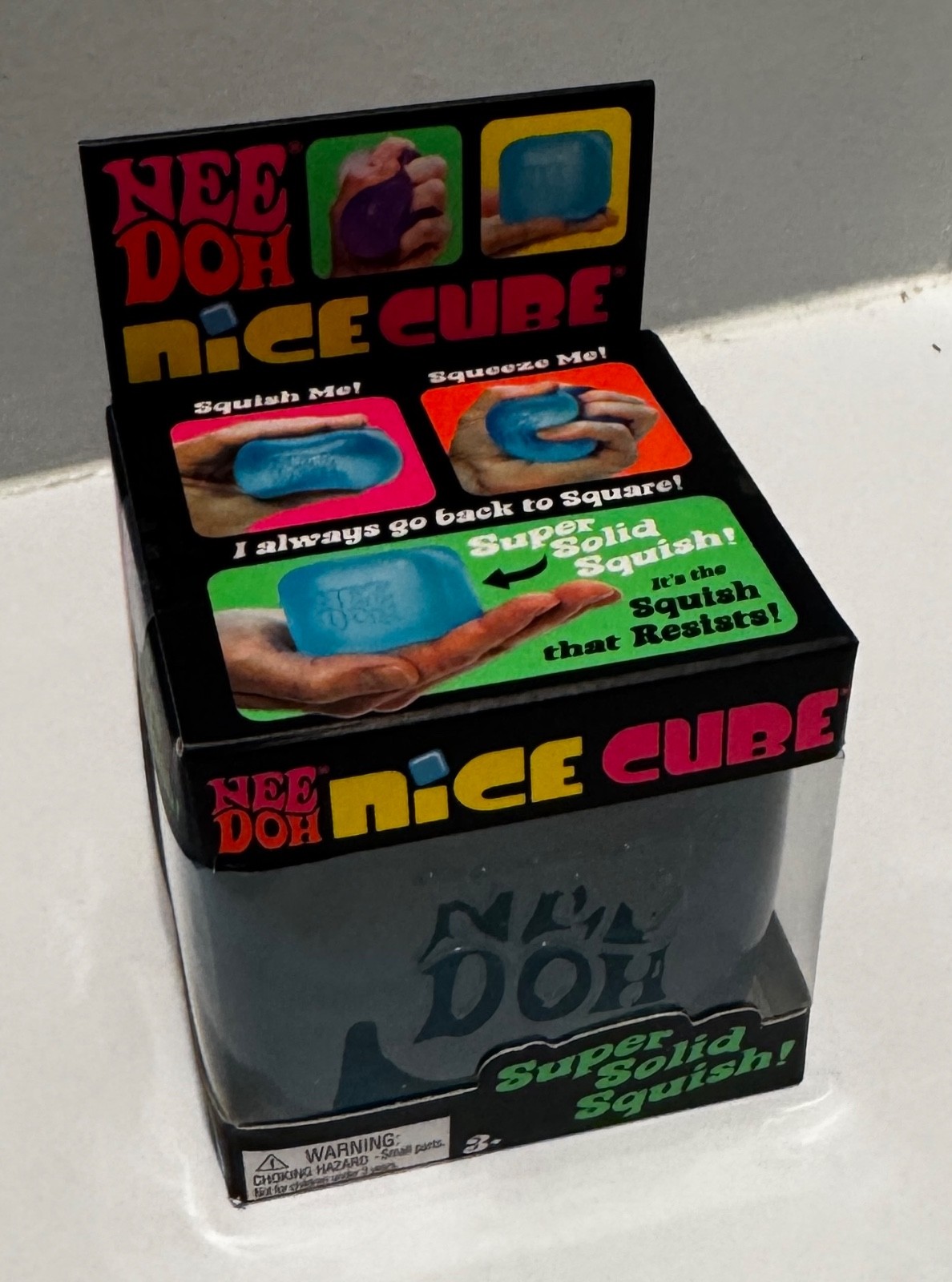 Nee Doh Nice Cube - Super Solid Squish! (Blue) - Brand New/Factory Sealed!