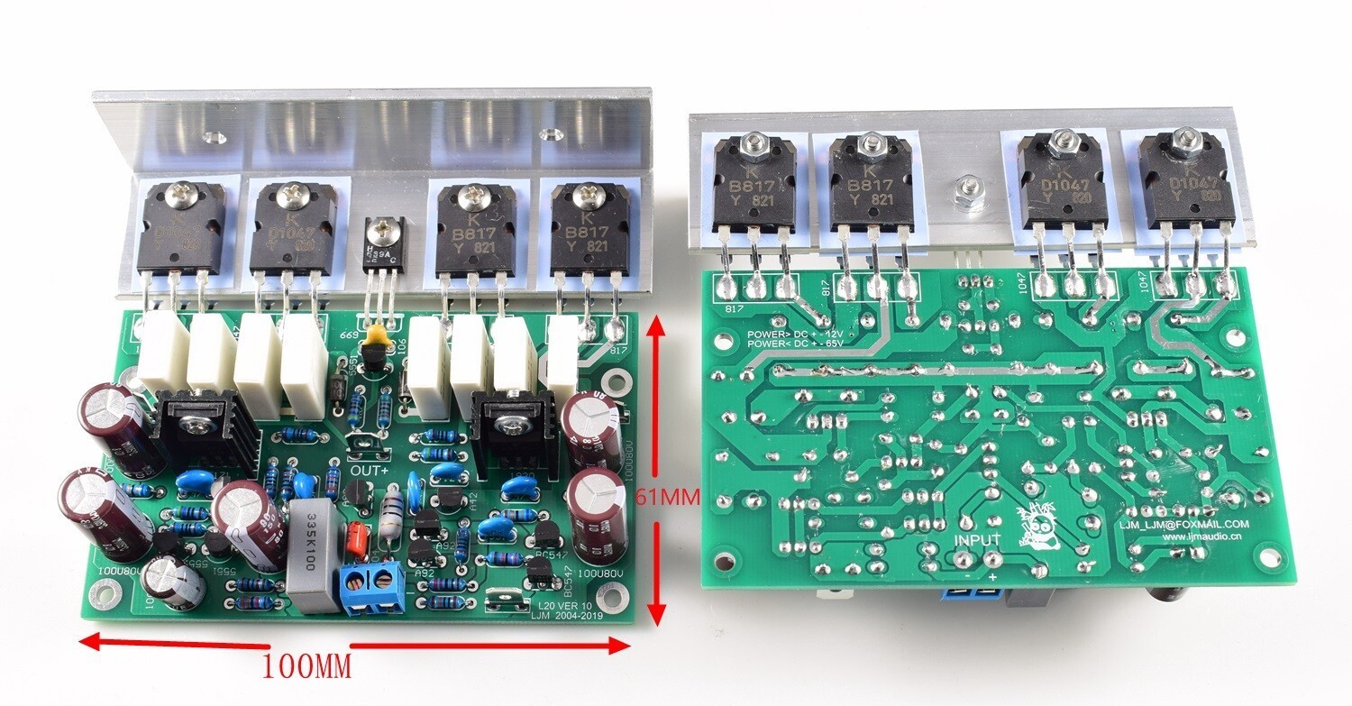 Finished LJM-L20 2-Channel Amplifier Board Amp Board 200W 8R w/ Angle Aluminum