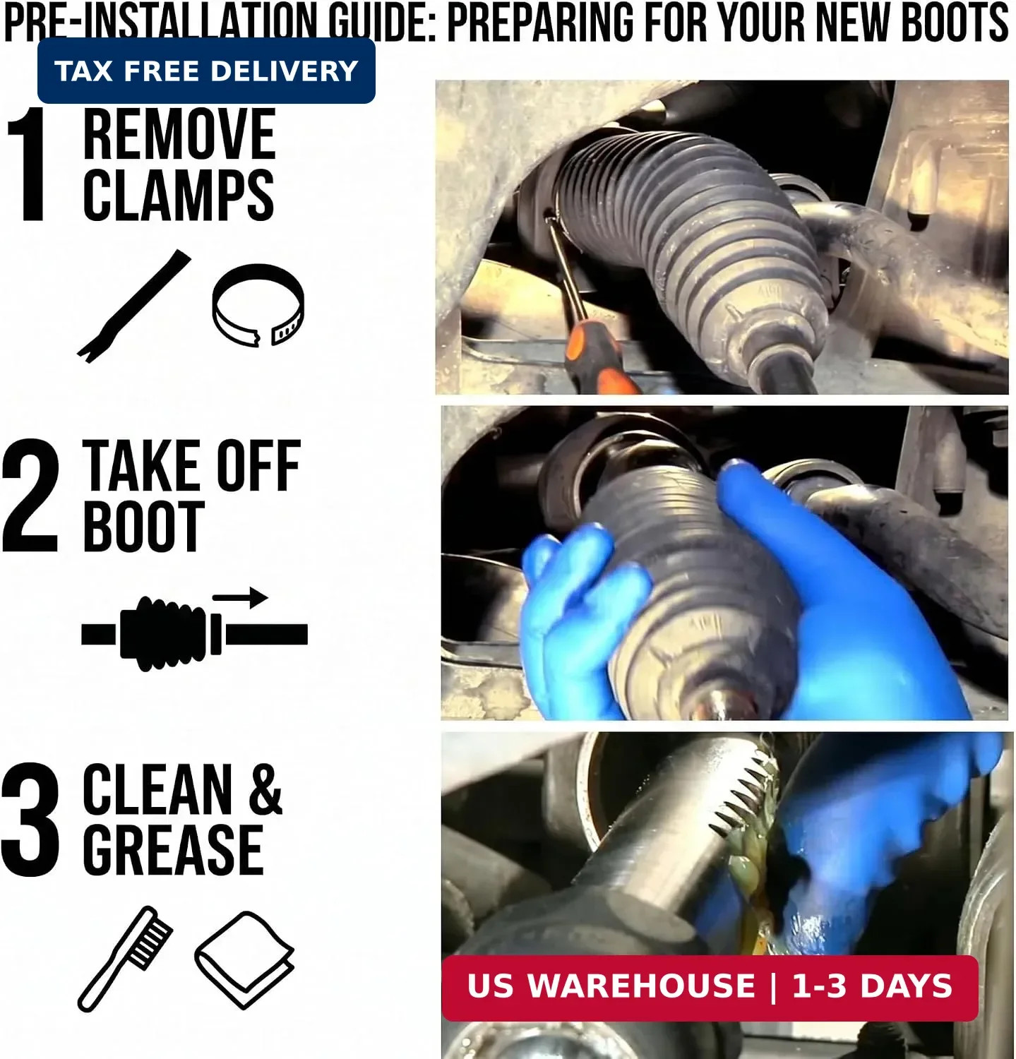 Steering Rack and Pinion Boot Kit, 2PCS Adjustable Silicone Inner Tie Rod Boot K