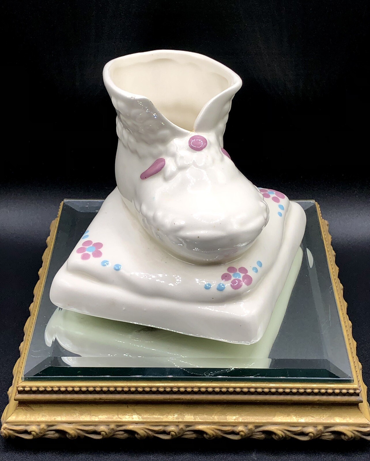 Vtg 1957 Conrad Ceramics Pink Blue Baby Bootie Pottery Planter Vase California