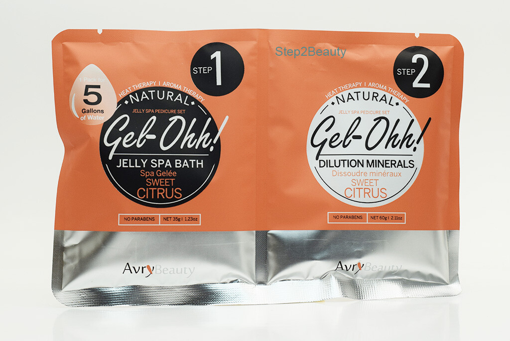 Avry Jelly Spa Foot Bath and Dilution Mineral Pedicure Set |Sweet Citrus (2 Sets