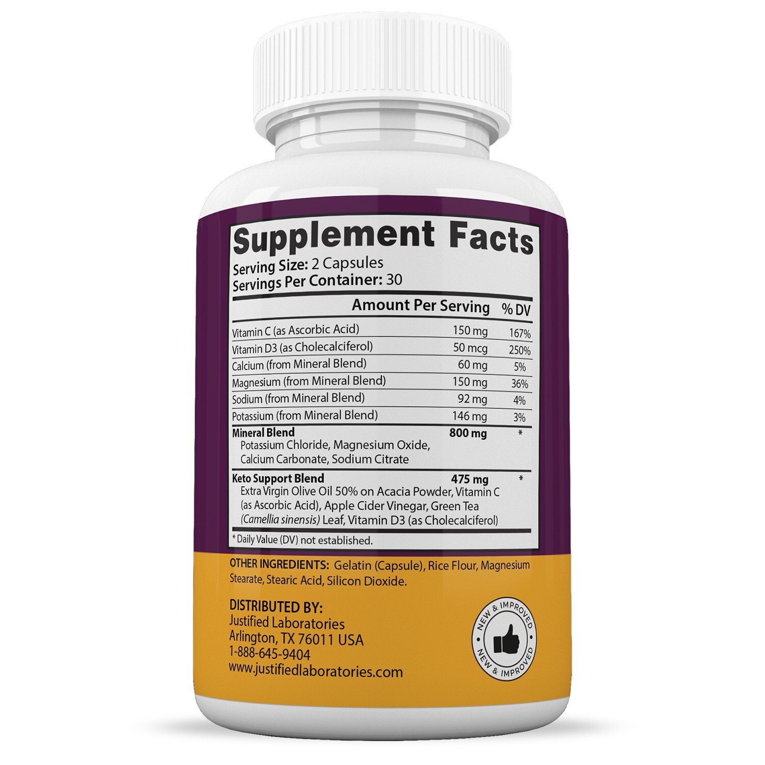 Keto Advantage ACV Pills 1275MG New Improved Formula 5 Pack