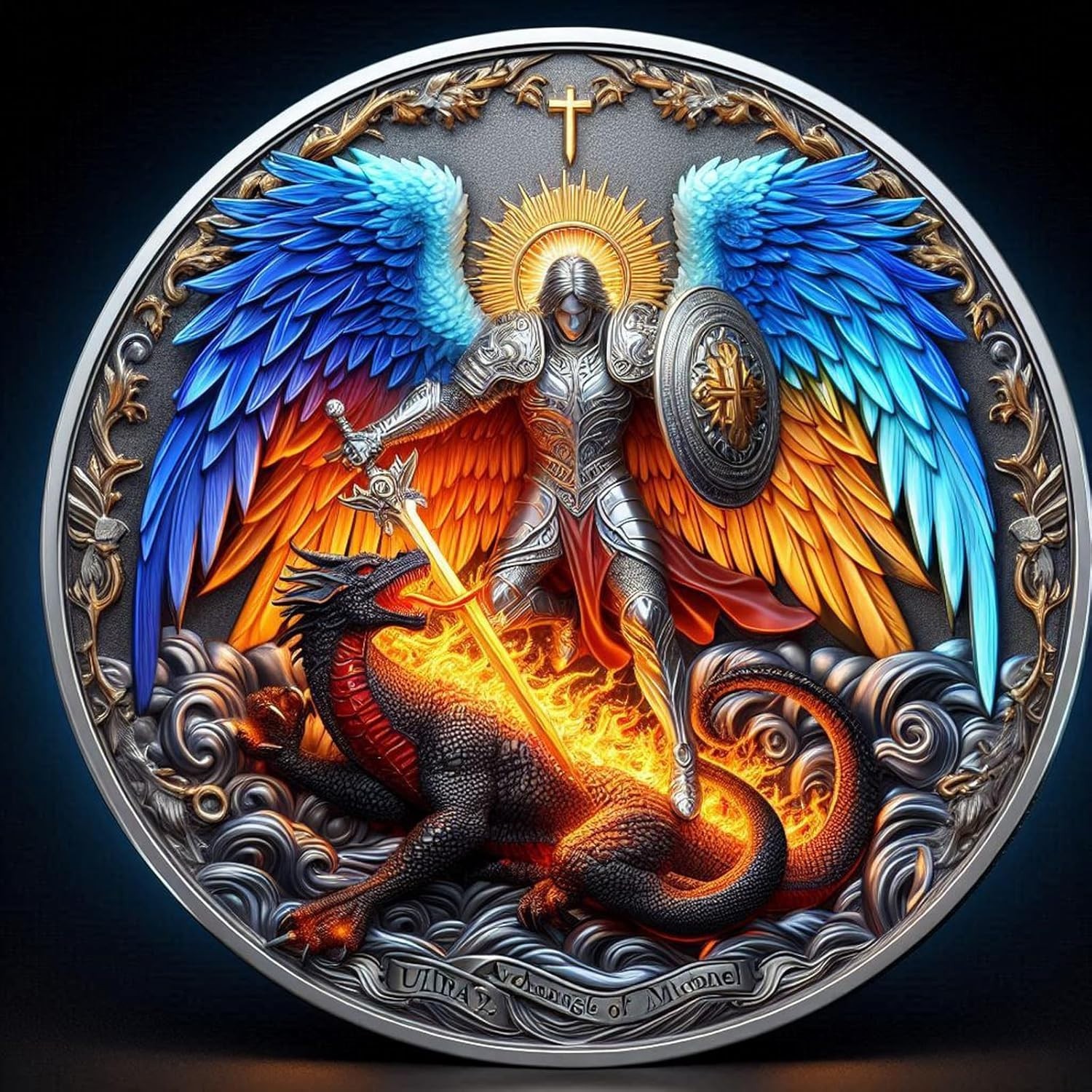 Archangel Michael Challenge Coin | Psalm 91 Protection & Christian Gift Token