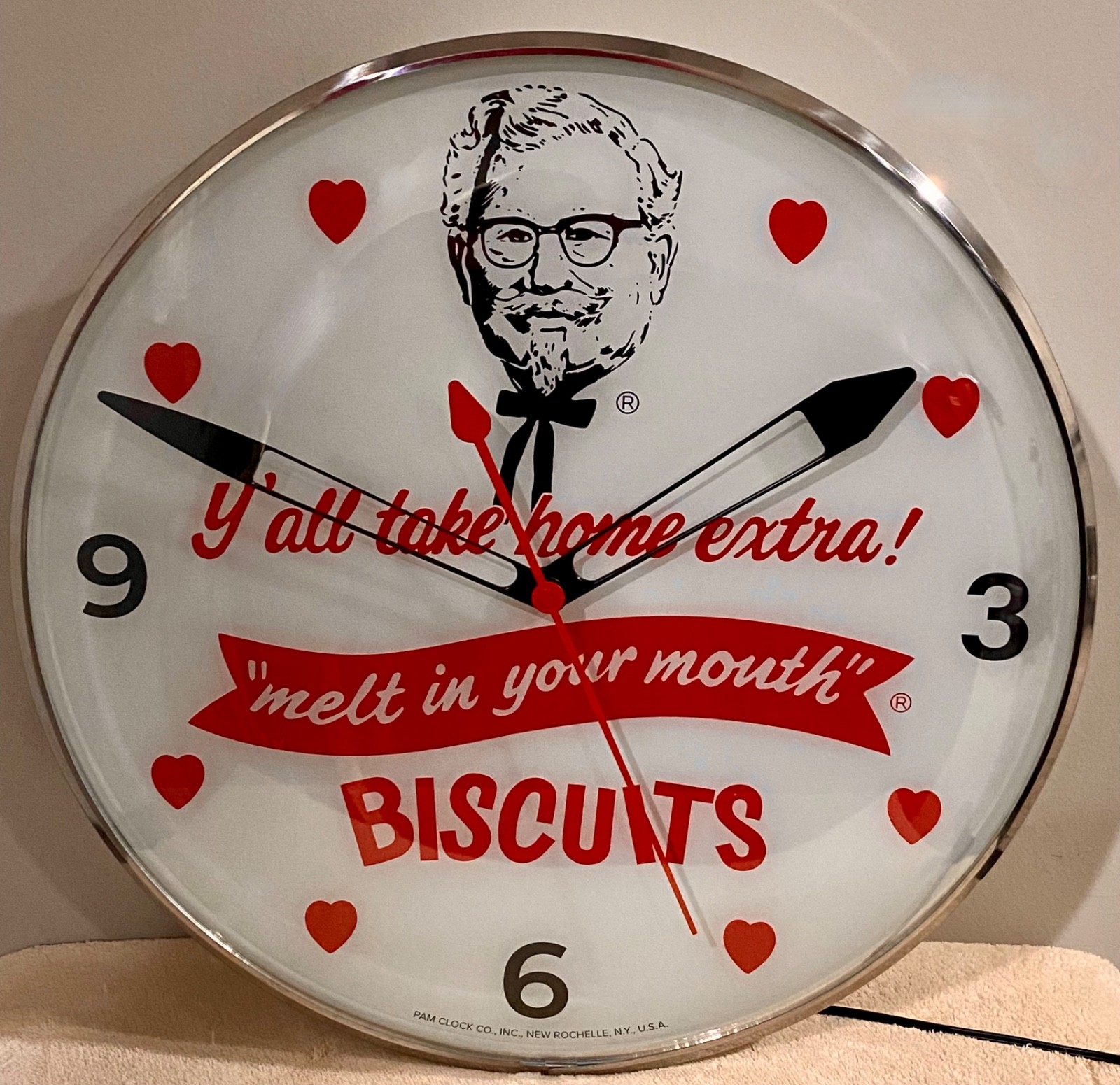 Kentucky Fried Chicken KFC Lighted Advertising Wall Clock Free Shipping