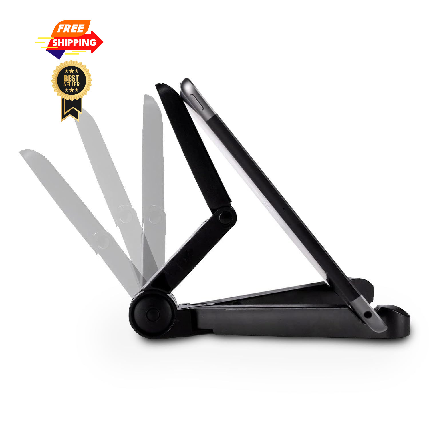 Kado Tablet Stand for Portable Monitor, Adjustable Plastic, Black