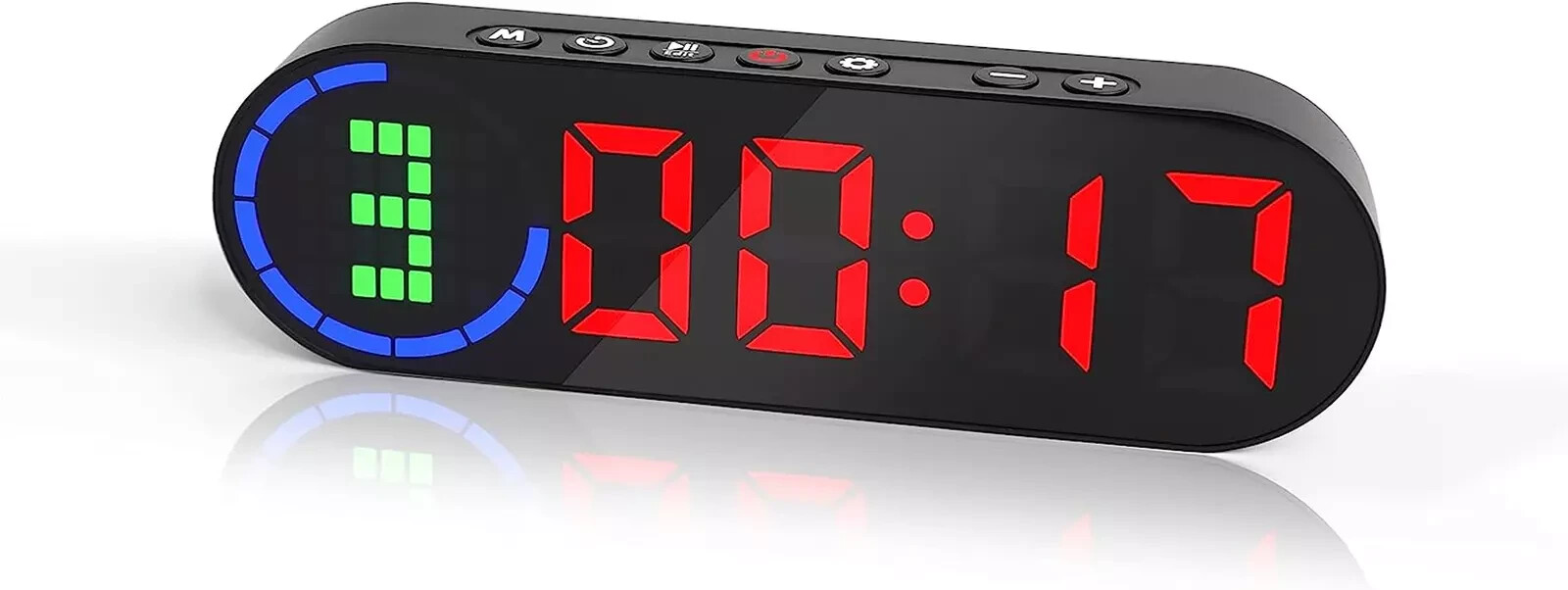 Gym Timer Portable Clock With Time Progress Bar Rounds Fix Boxing HIIT Fitness