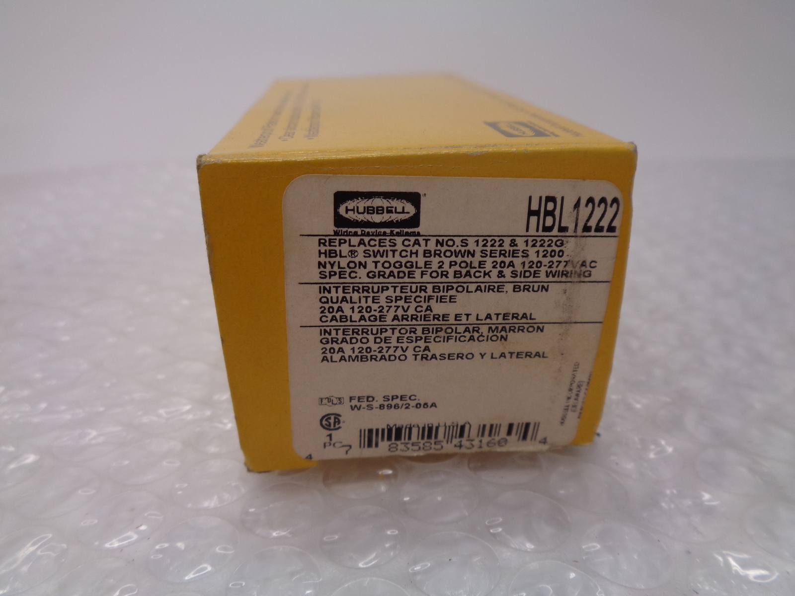 HUBBELL HBL1222 SWITCH NSMP