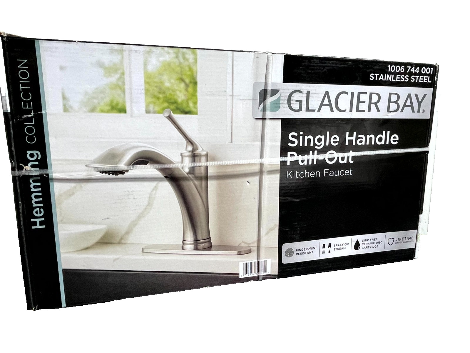 Glacier Bay Hemming 1-Handle Pull-Out Spot Resist Stainless Steel Kitchen Faucet