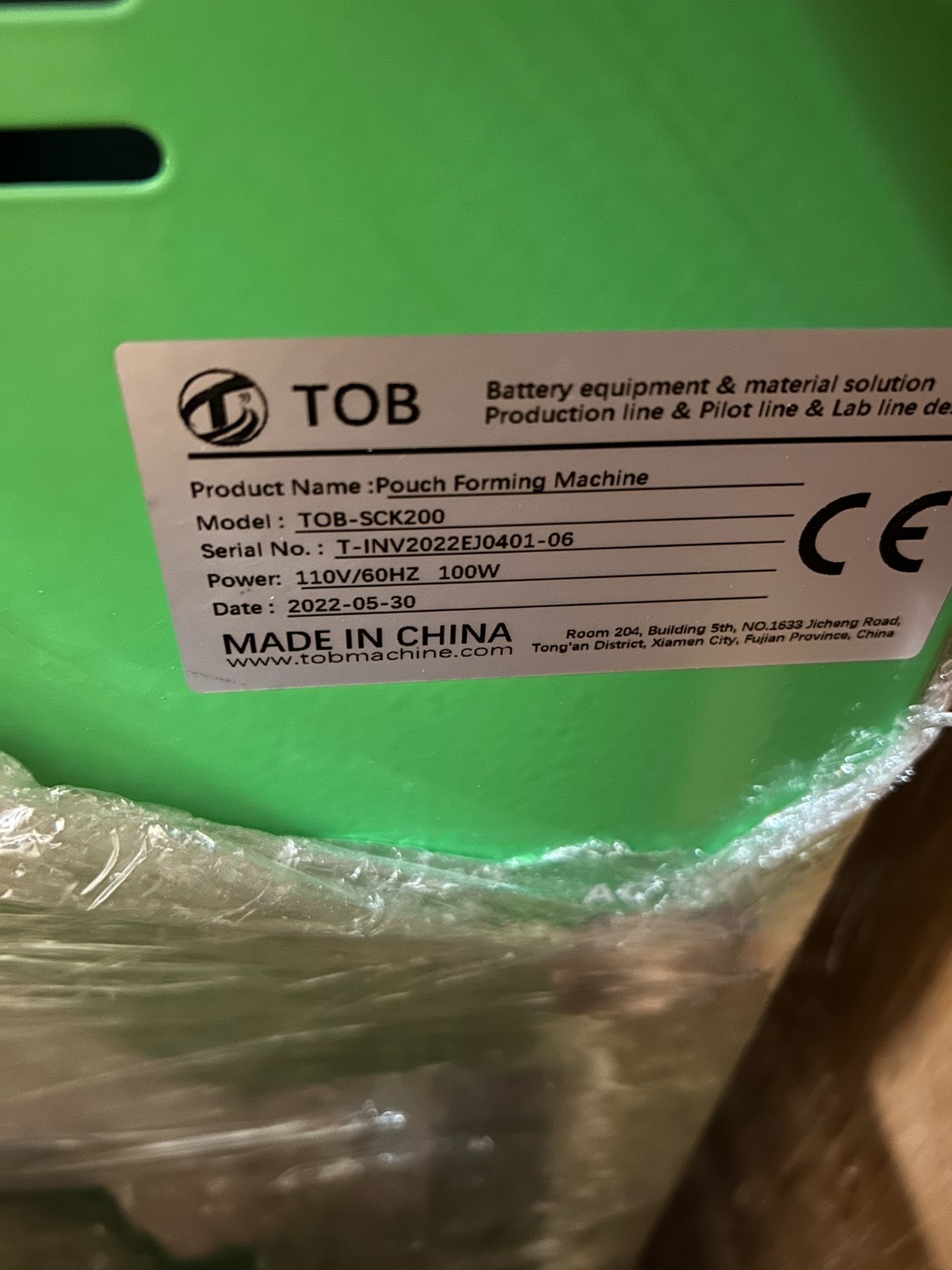 TOB-SCK200 Pouch Forming Machine