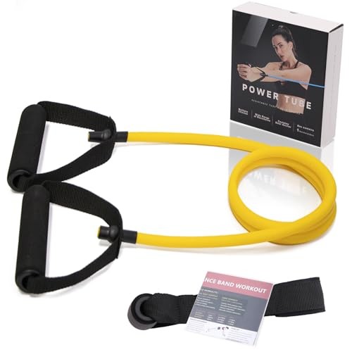 Resistance Bands with Handles for Working Out Women Extra light-yellow-10 lbs
